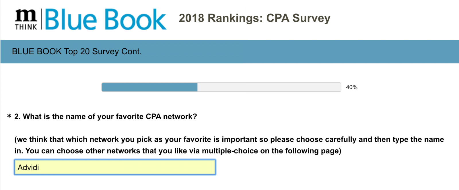 Blue book survey